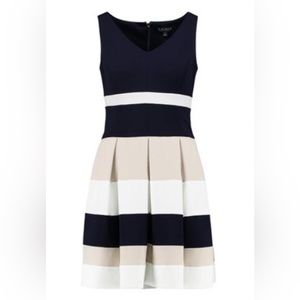 Lauren by Ralph Lauren Women's Colorblocked Fit & Flare Dress